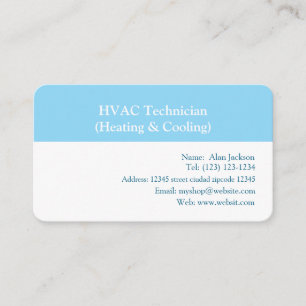 Cartão De Visita Técnico HVAC (Aquecimento e Resfriamento)