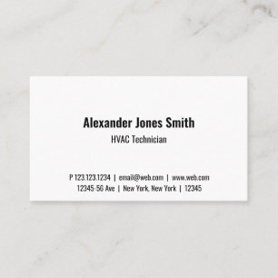 Cartão De Visita Técnico HVAC minimalista