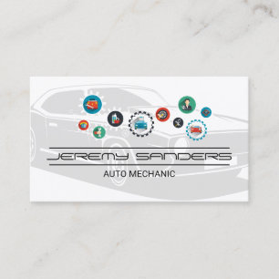 Cartão De Visita Técnico Mecânico   Serviços de Carro   