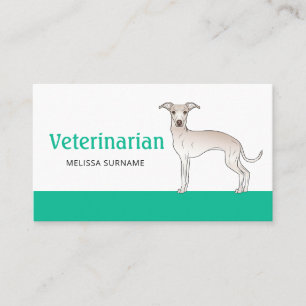 Cartão De Visita Técnico Veterinário Creme Galgo Italiano Cachorro