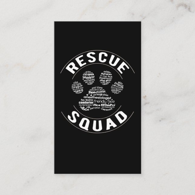 Cartão De Visita Técnico veterinário do veterinário Vet de salvamen (Frente)