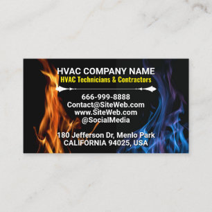 Cartão De Visita Técnicos e Contratantes HVAC Profissional
