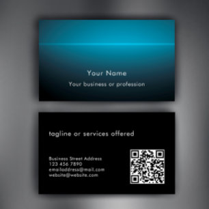 Cartão De Visita Tecnologia de Código QR de Texto Personalizado Mod