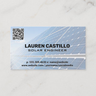 Cartão De Visita Tecnologia de painel solar  Código de verificaç