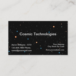 Cartão De Visita Tecnologia Espacial Cósmica Legal