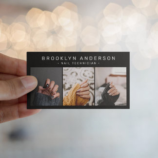 Cartão De Visita Tecnologia Modern 3 Photo Nail