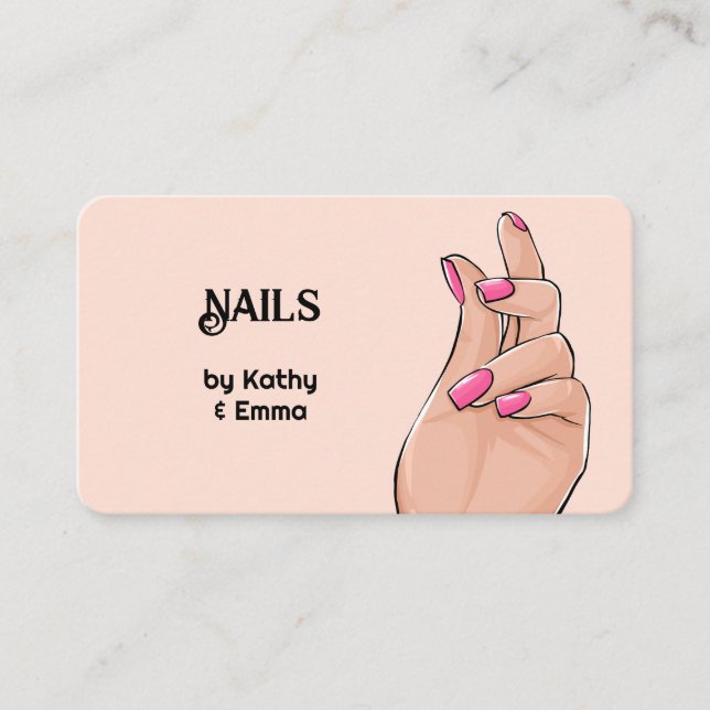 Cartão De Visita Tecnologia Nail de Dois Nomes (Frente)