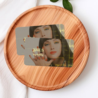 Cartão De Visita Tecnologia Nail de Fundo de Fotografias Personaliz