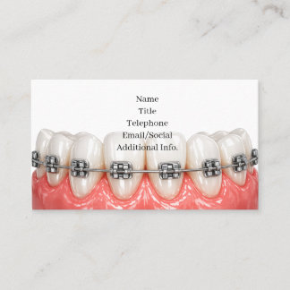 Cartão De Visita Teeth Braces Orthodontics Dentist Business Card