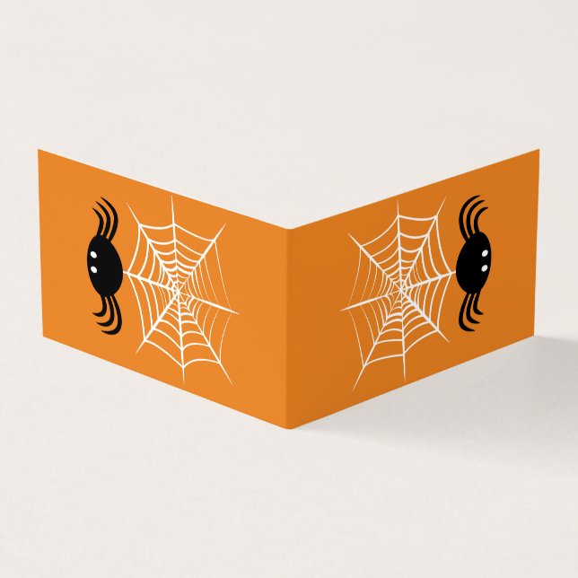 Cartão De Visita Teia de Aranha de Halloween  (Exterior)