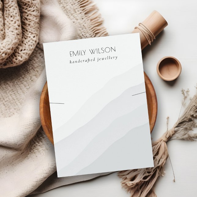 Cartão De Visita Tela abstrato Black White Waves Colar Banda (Criador carregado)