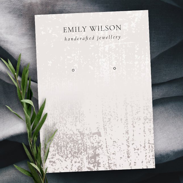 Cartão De Visita Tela abstrato Silver Rain Texture Stud Earring (Criador carregado)