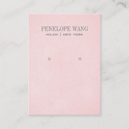 Cartão De Visita Tela Blush Pink Leather Look Jewelry Earring
