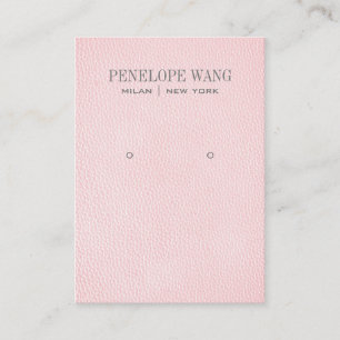 Cartão De Visita Tela Blush Pink Leather Look Jewelry Earring