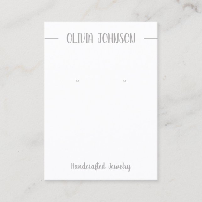 Cartão De Visita Tela Branca de Cinza Chic - Alvenaria (Frente)