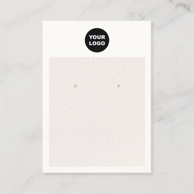 Cartão De Visita Tela Chic Add Logo Blush Pink Leather Earring (Frente)