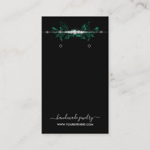 Cartão De Visita Tela Chic Black and Silver Glitter Earration