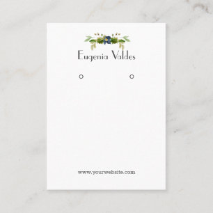 Cartão De Visita Tela Chic Blue Flower Earring (Alarme Azul Chic)