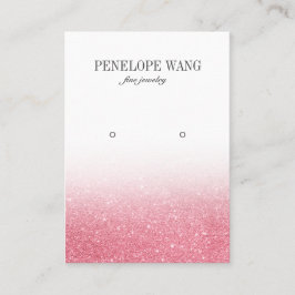 Cartão De Visita Tela Chic Glitter Pink Ombre Jewelry Earring
