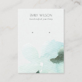 Cartão De Visita Tela de abertura do Abstrato Floral Azul Aqua