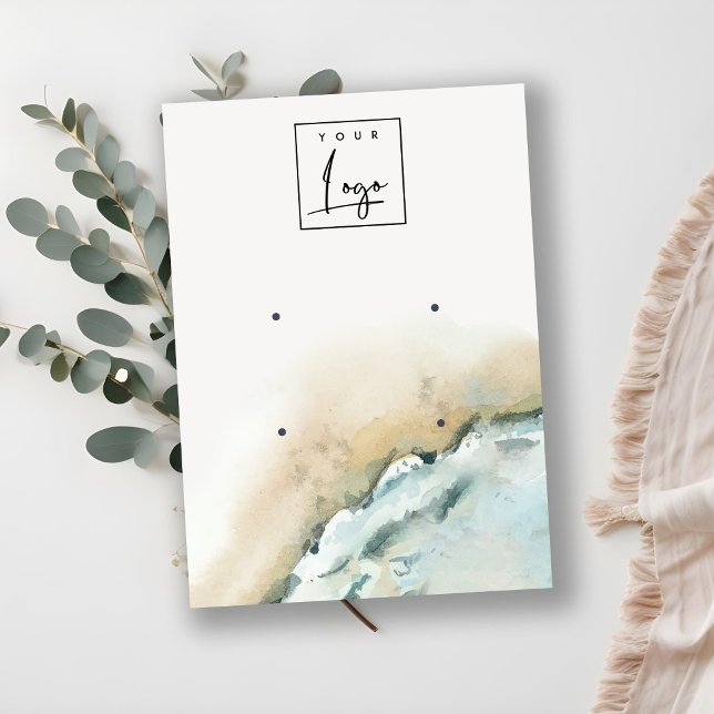 Cartão De Visita Tela de Areia de Ondas Costeiras do Mar Praia 2 (Criador carregado)