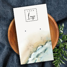 Cartão De Visita Tela de Arejamento de Praia das Ondas Costeiras do