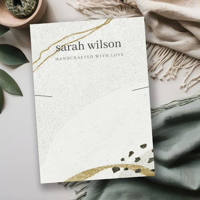 Cartão De Visita Tela de Banda de colar Dourado de marfim preto (Criador carregado)