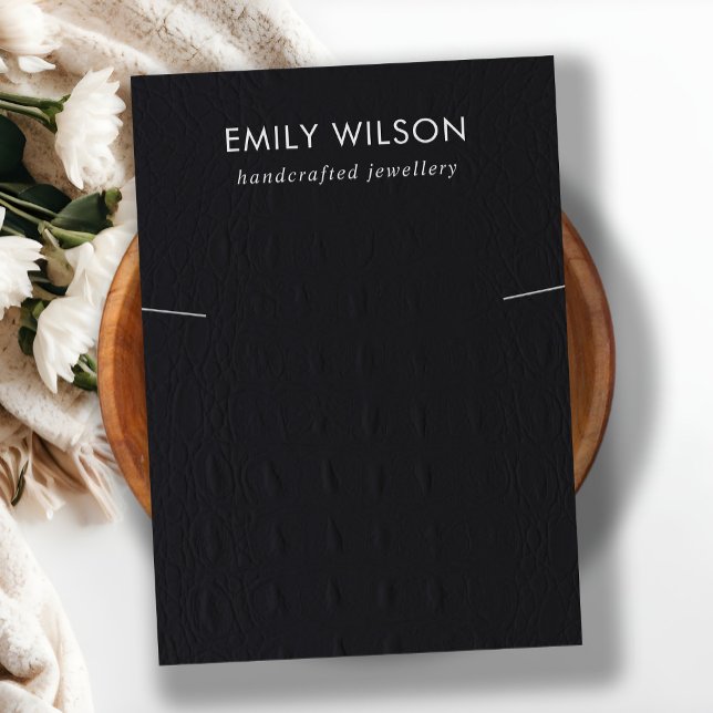 Cartão De Visita Tela de Banda do colar de textura preta do couro (Criador carregado)