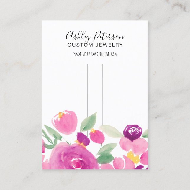 Cartão De Visita Tela de barrette de clipe de cabelo floral (Frente)