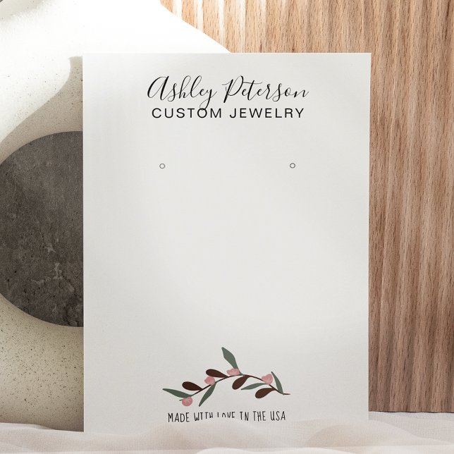 Cartão De Visita Tela de brinco de joias florais editáveis (Criador carregado)