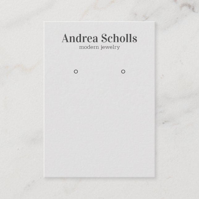 Cartão De Visita Tela de Cinza Pálida Moderna, Vestido de Joia (Frente)