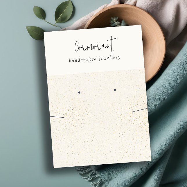 Cartão De Visita Tela de colar branco Dourado com manchas de chic (Criador carregado)