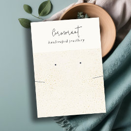 Cartão De Visita Tela de colar branco Dourado com manchas de chic