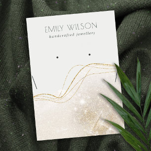 Cartão De Visita Tela de colar Dourada brilhante com brilho