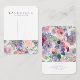 Cartão De Visita Tela de grampo | Floral | Watercolor  | Purple Bu