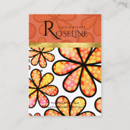 Cartão De Visita Tela de joalharia das Flores Laranja Moles