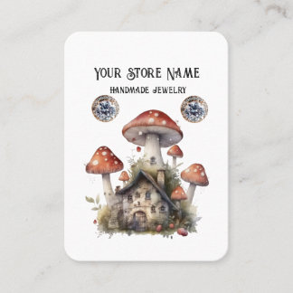 Cartão De Visita Tela de joalharia personalizada Boho Mushroom