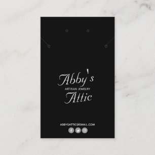 Cartão De Visita Tela de joias de colar e colar moderno preto