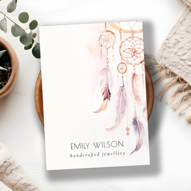 Cartão De Visita Tela de Joias do Vazio Chic Boho Dreamcatcher (Criador carregado)