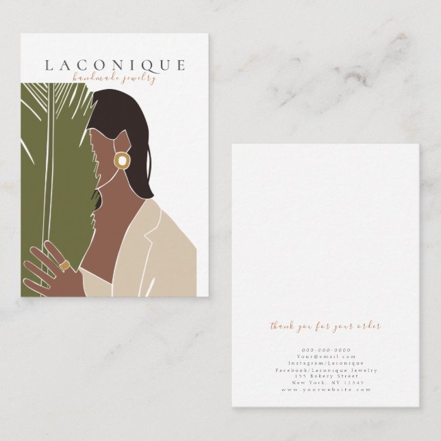 Cartão De Visita Tela de Joias | Retratos para Meninas | ABSTRATO (Frente/Verso)