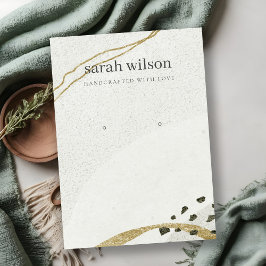 Cartão De Visita Tela de Orelha abstrato de preto Dourado