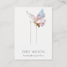 Cartão De Visita Tela de pino da borboleta Aqua-mosca brilhante