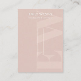 Cartão De Visita Tela de pinos Rústica do Monograma de Blush Bold 