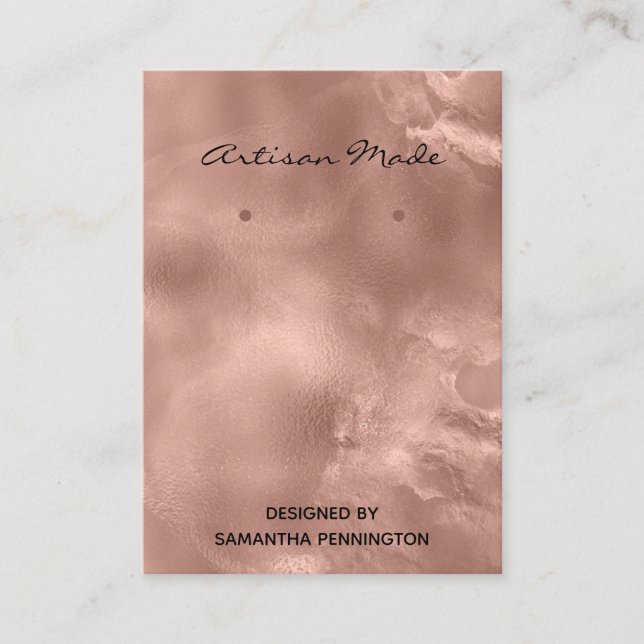 Cartão De Visita Tela de Raiva de Folha Dourada Girly Rosa (Frente)