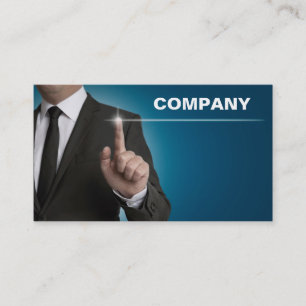 Cartão De Visita Tela de toque do empresário conceito azul