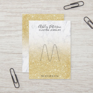 Cartão De Visita Tela do anel de joias de glitter de ouro mágico em