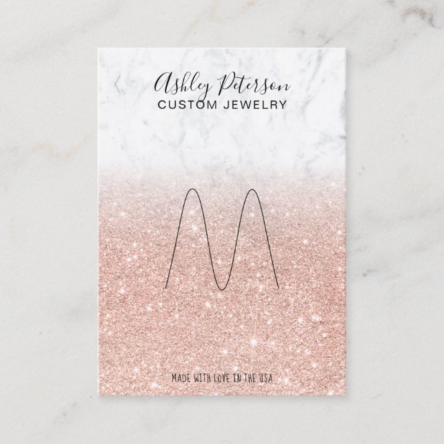 Cartão De Visita Tela do anel de joias douradas com rosa de mármore (Frente)