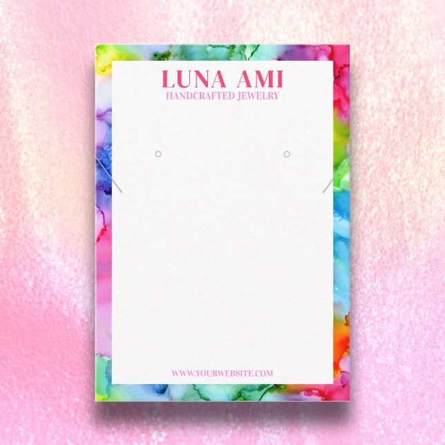 Cartão De Visita Tela do Arco-Íris Vibrante do Colar de Jewelry (Criador carregado)