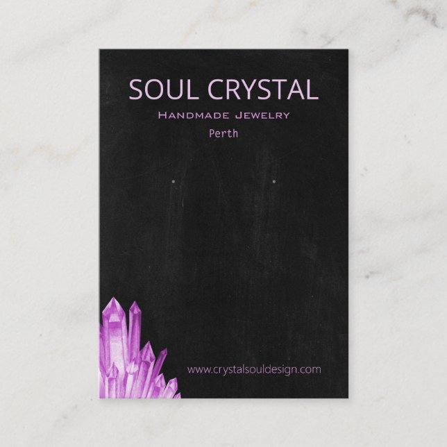 Cartão De Visita Tela do Holder do Cristal Earrador de Cristal Amet (Frente)