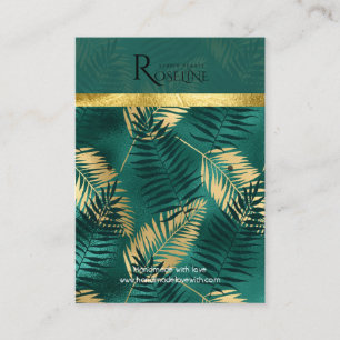 Cartão De Visita Tela do logotipo verde-palma selvagem verde